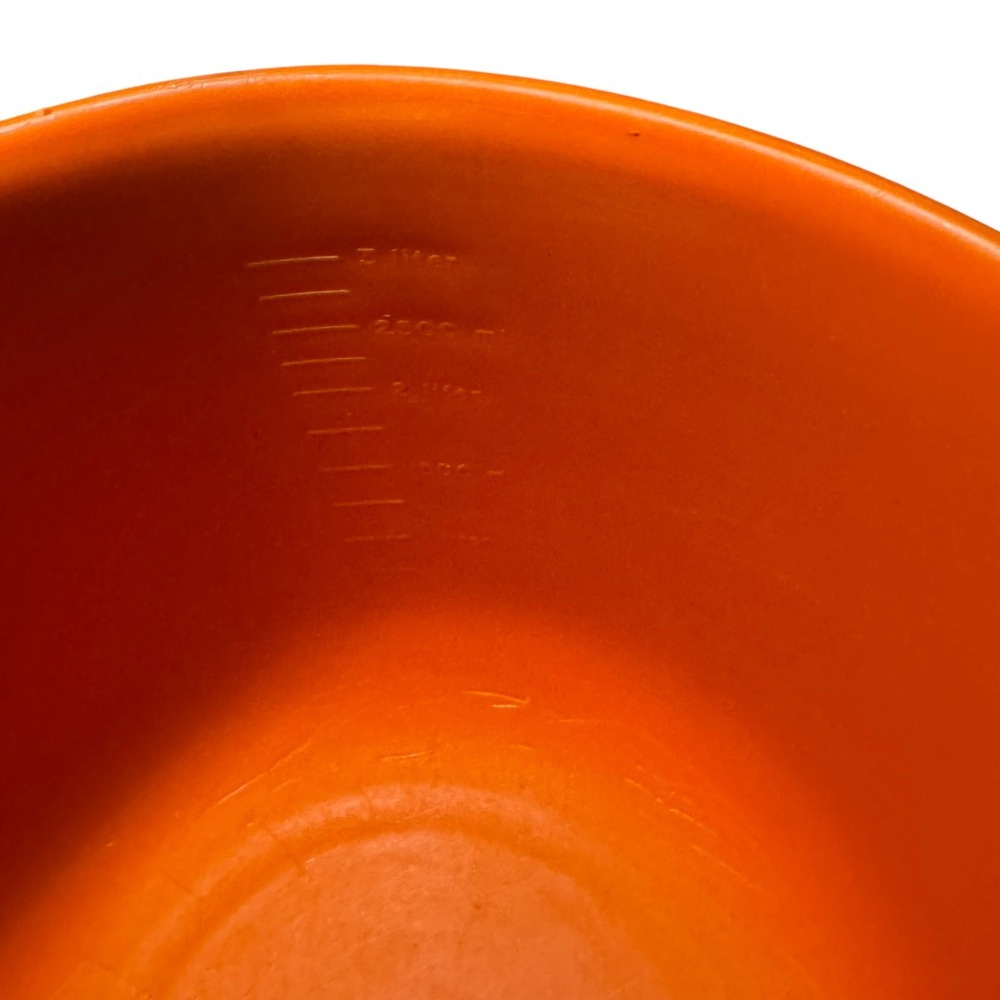 VTG 70s Orange Rubbermaid Villaware colander mixing bowl set 3 PC MCM 2661 2930 - Picture 7 of 16